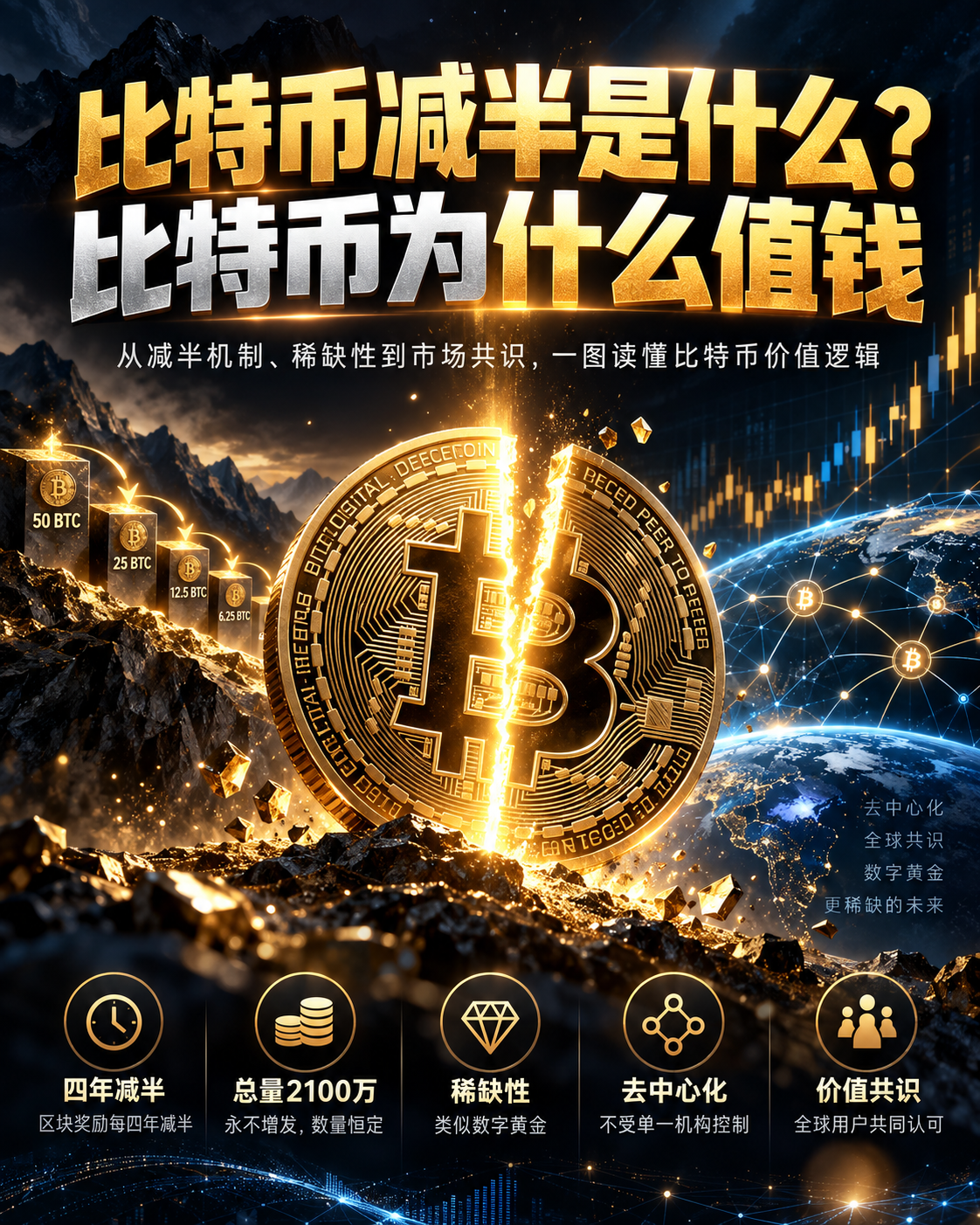比特币减半是什么？比特币为什么值钱