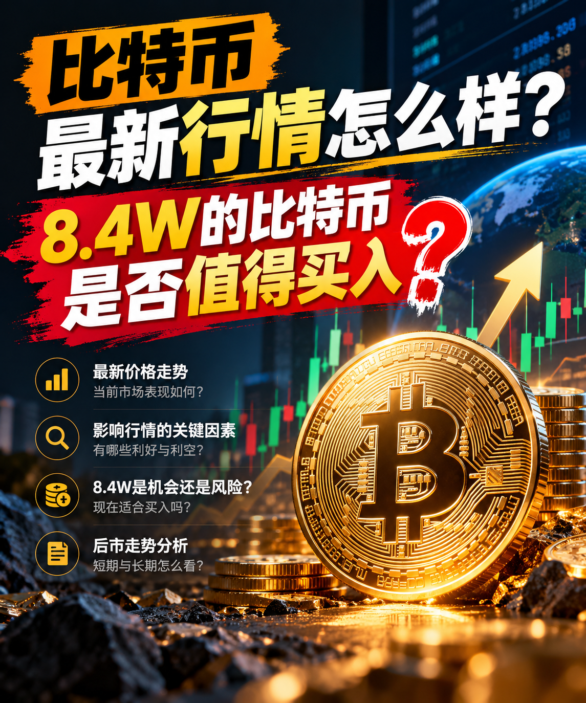 比特币最新行情怎么样？8.4W的比特币是否值得买入？现在买比特币还来得及吗？